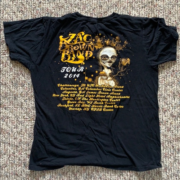 Zac Brown Band 2014 concert black tee - Picture 2 of 2